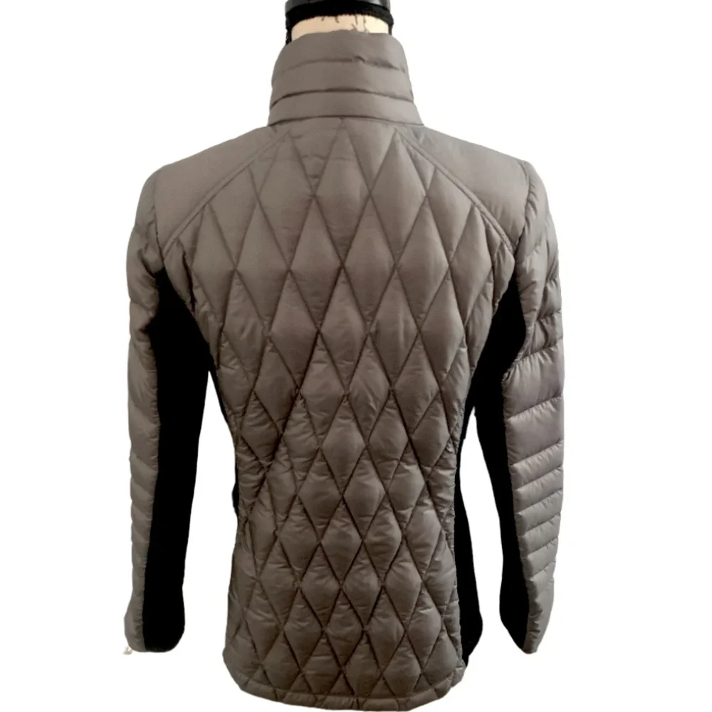 32 Degrees Mixed Media Soft Packable High Neck Down Jacket Coat Gray Black S - Picture 7 of 9